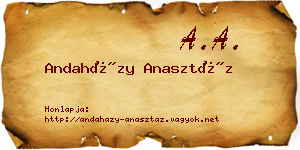 Andaházy Anasztáz névjegykártya